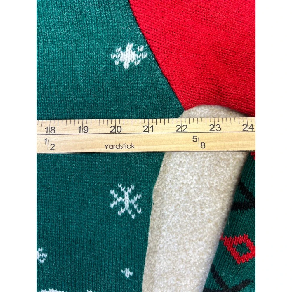 American Stitch Mens XL‎ Green Santa Namasleigh Ugly Christmas Sweater
